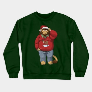 The lion who felt the xmas spirit Crewneck Sweatshirt